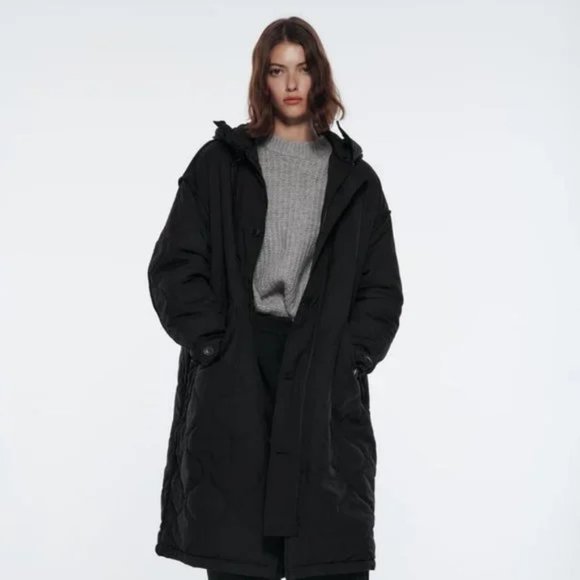 ZARA QUILTED MINIMAL PARKA LIMITED EDITION - Picture 1 of 12